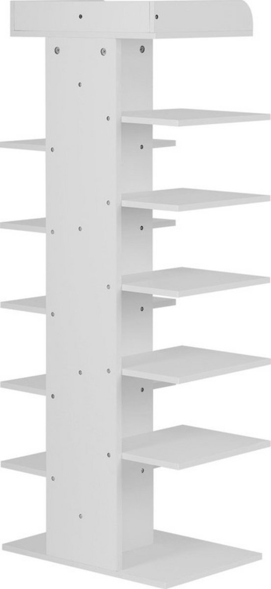Schoenenrek - stevig & compact - stijlvolle opbergkast - past in diverse interieurs - spaanplaat materiaal - wit - 45x30x114 cm (8721085253281)