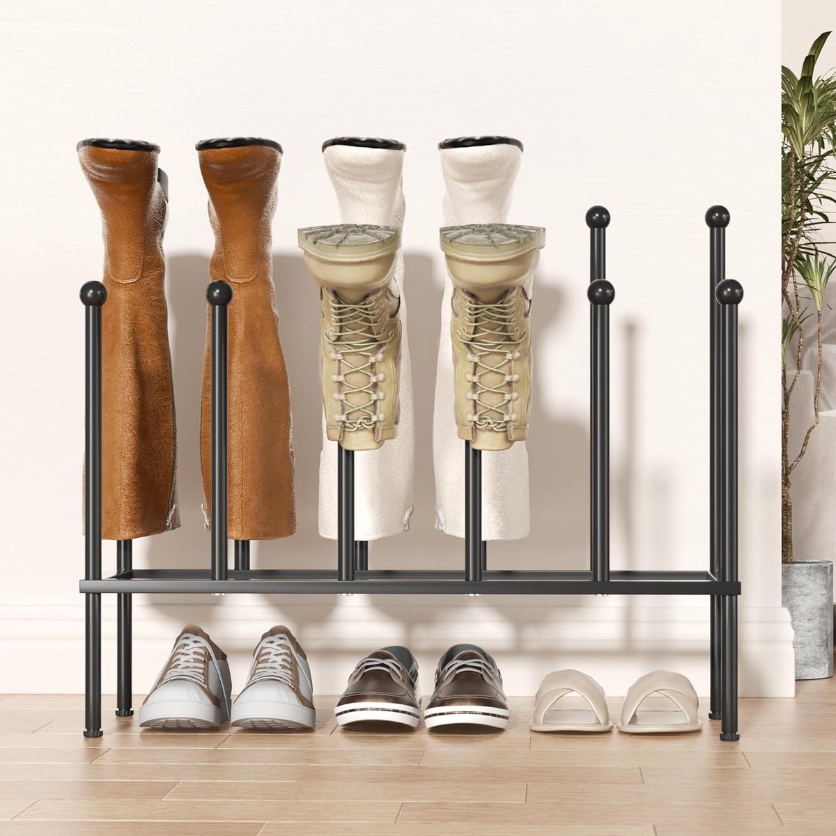 Schoenenrek van Metaal - Staand & Vrijstaand | Zwart Schoenenrek voor 6 Paar, Geschikt voor Hal, Slaapkamer & Outdoor (5487570028217)