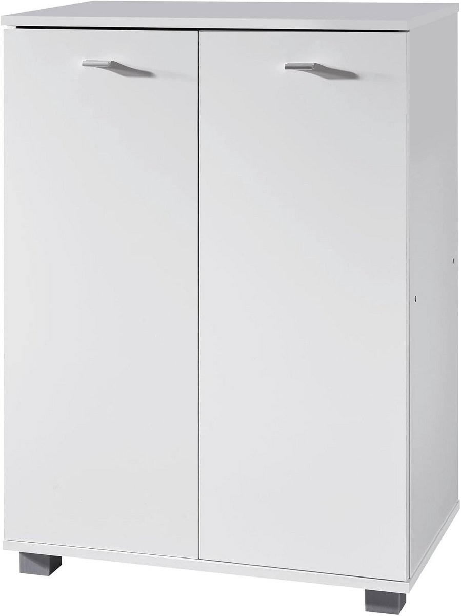 Shoemkast met 2 Deuren 60 x 90 cm Wit - Opbergruimte voor 12 Paar Schoenen (9101060767177)