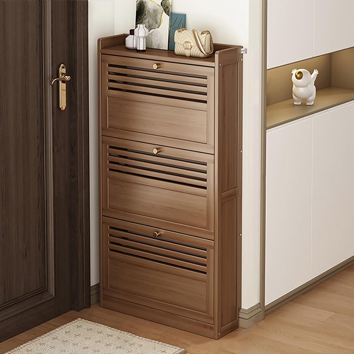 Slanke en Smalle SChoenenkast voor Entree met Flip Lades (9101061873679)