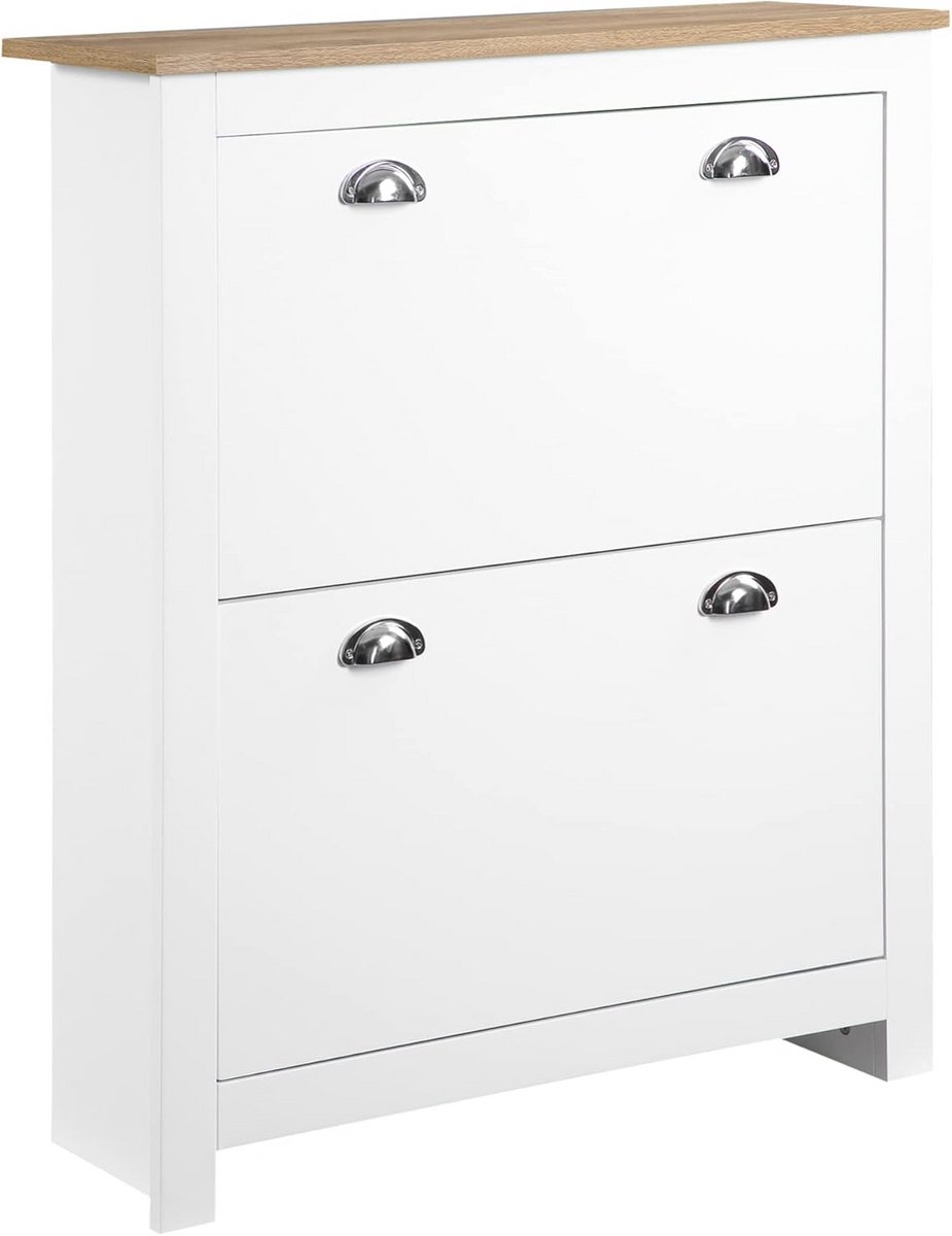 Smal Dressoir met 2 Kantellades en Verstelbare Plank voor Schoenenopslag (9101060582336)