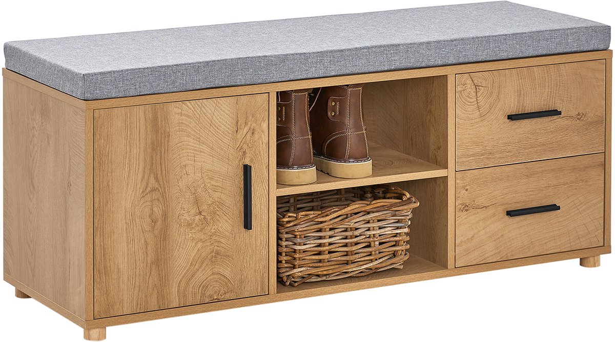 SoBuy FSR148-N Schoenenbank - Wood Composite Opbergbank met Planken & Lades (4251388626917)