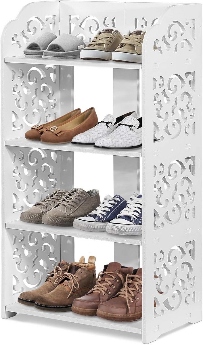 Stijlvolle en Duurzame Schoenenkast met 3, 4 of 5 Inclusief Wit (9101059387850)