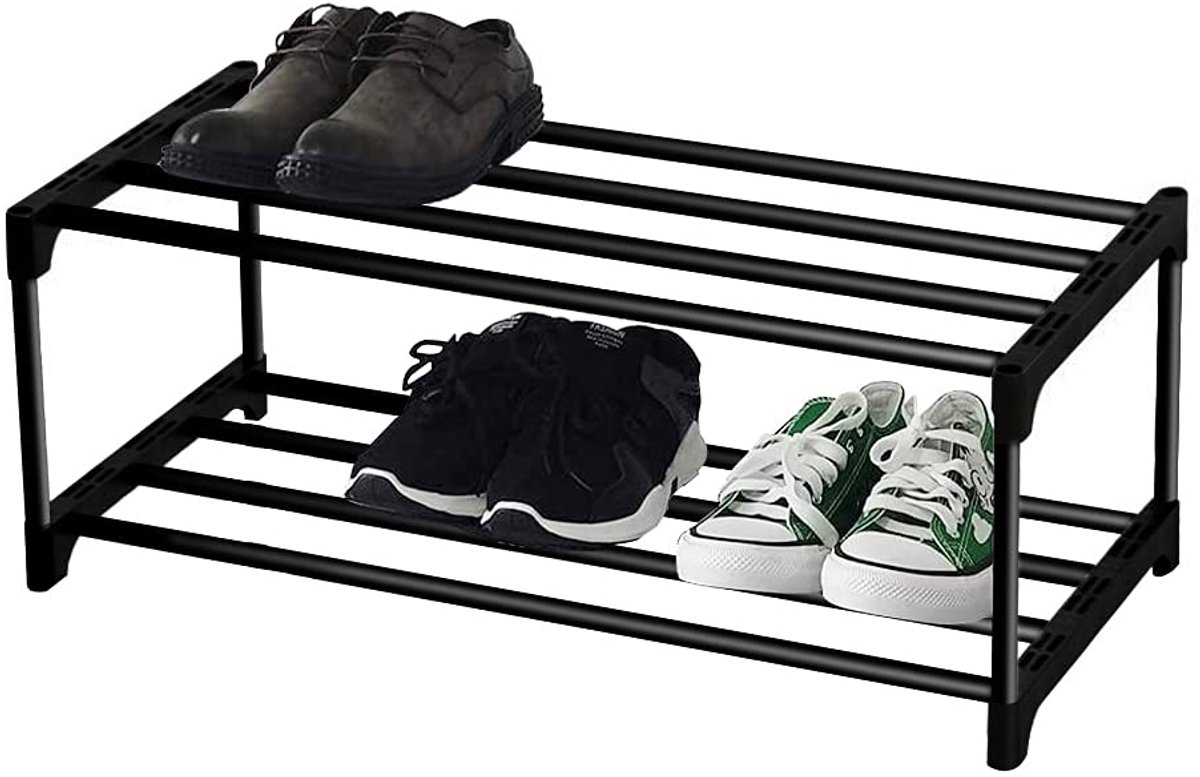 Unyqoos ® Schoenenopslag Organisator met Twee Lagen en Compact Ontwerp voor Ruimtebesparing en Gemakkelijke Montage (8721323046835)