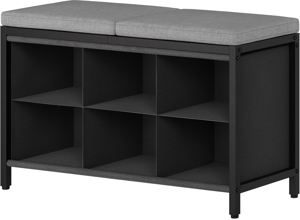 Unyqoos® Comfortabele schoenenbank met opbergruimte en zachte kussens voor hal en gang (8721323900755)