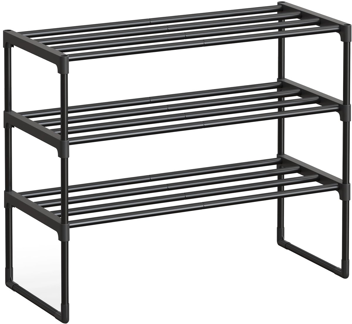 Unyqoos® Stapelbaar metalen schoenenrek met drie niveaus voor flexibel gebruik (8721323242022)