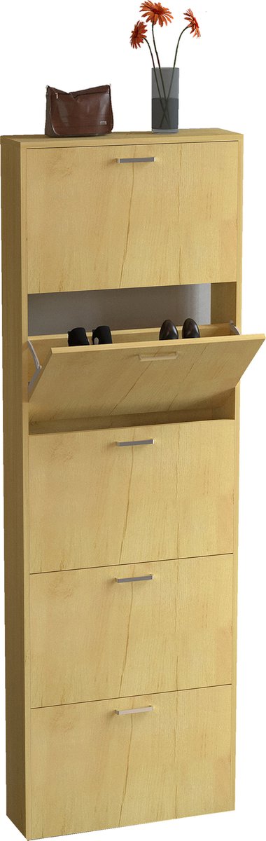 VCM Houten kiepschoenrek Schoenenkast Schoenenkipper 5 Sulos XL Houten kiepschoenrek Schoenenkast Schoenenkipper 5 Sulos XL (4051814438981)