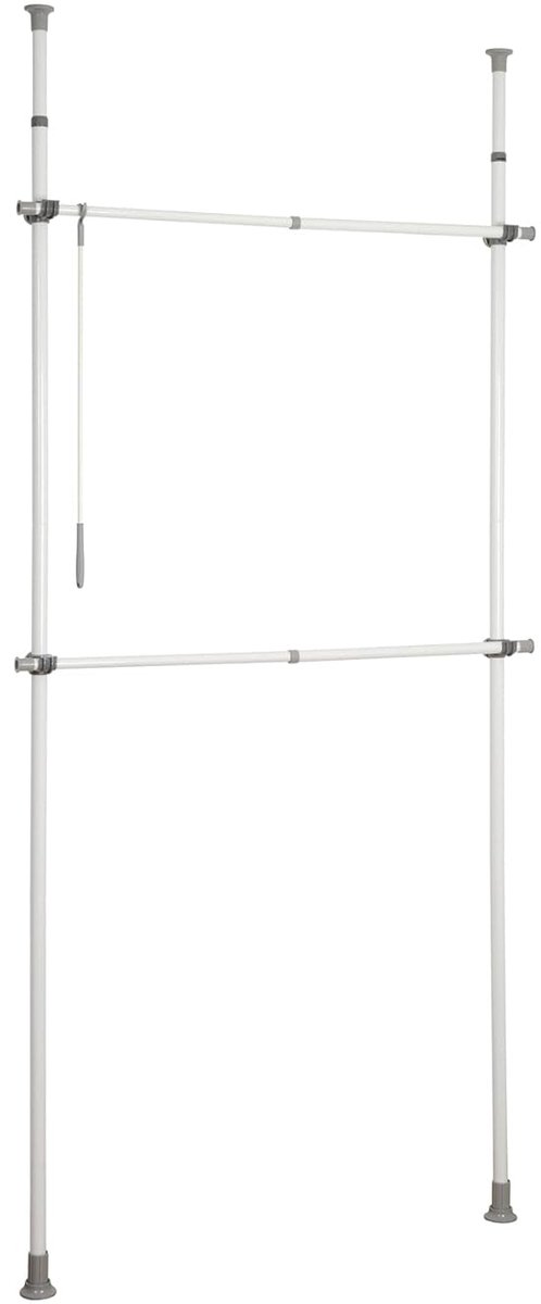 Verstelbaar Kledingrek - Ruimtebesparend - 1 stuk - Wit - Staal (9503588145268)