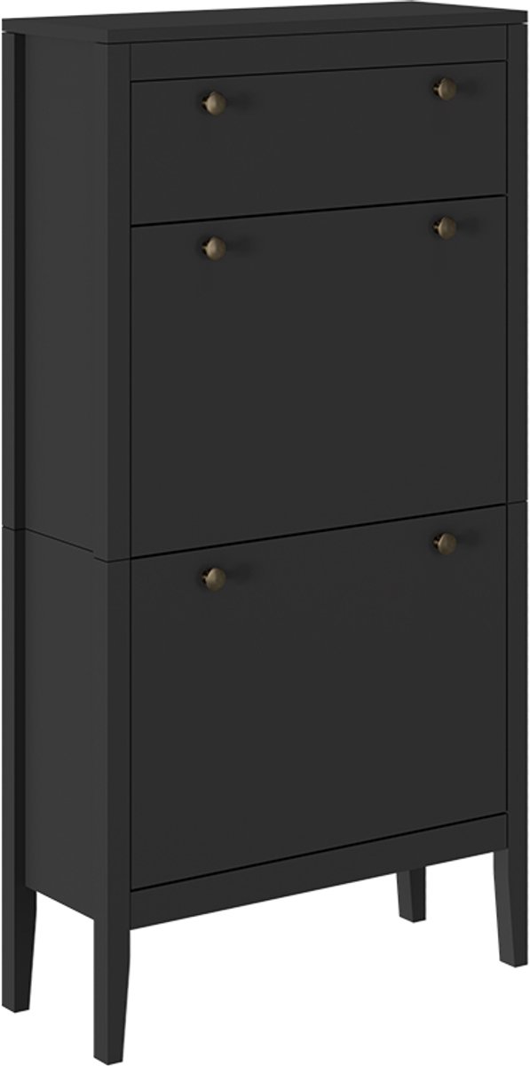 Vicco Aron Schoenenkast - 60 x 115 cm Zwart (4066731491711)