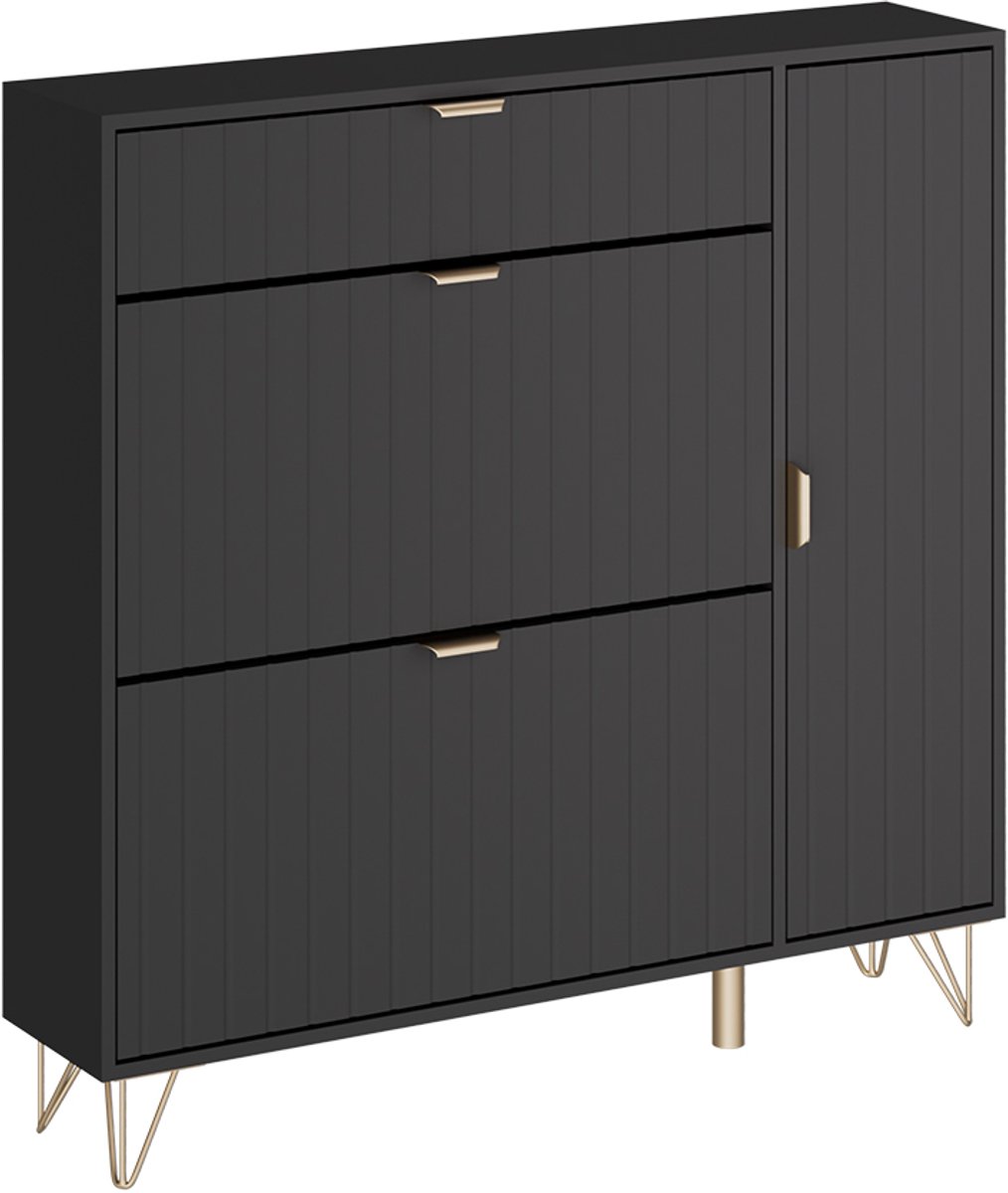 Vicco Helge Schoenenkast - 108 x 107.5 cm Zwart (4066731491582)