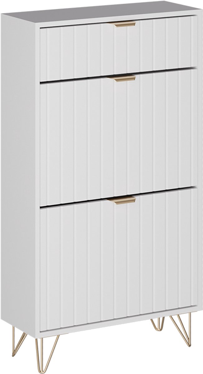 Vicco Helge Schoenenkast - 60 x 107.5 cm 2 compartimenten Wit (4066731491575)