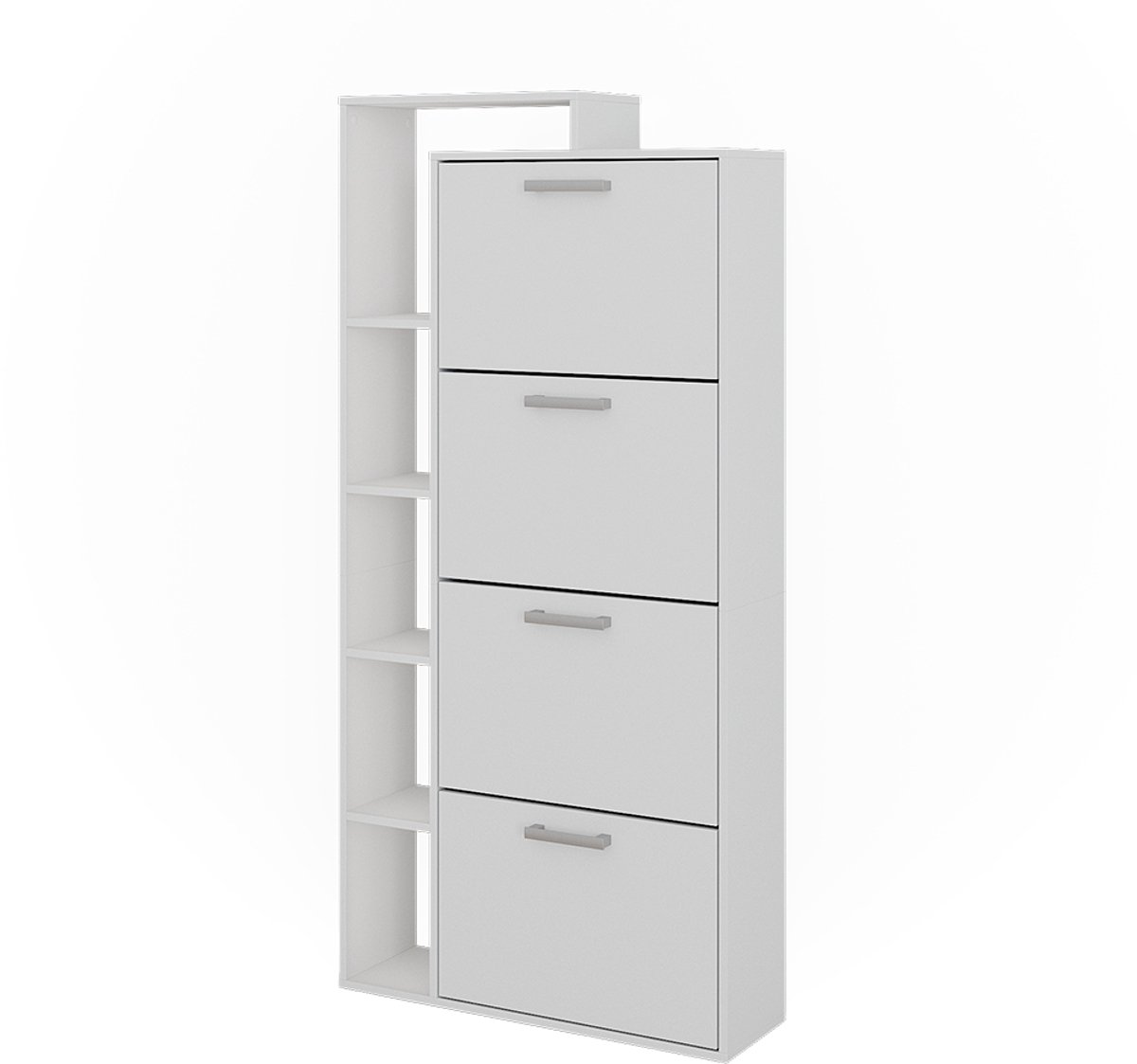 Vicco Orlando Schoenenkantelaar - 80 x 166.1 cm met 4 compartimenten Wit (4066731481569)