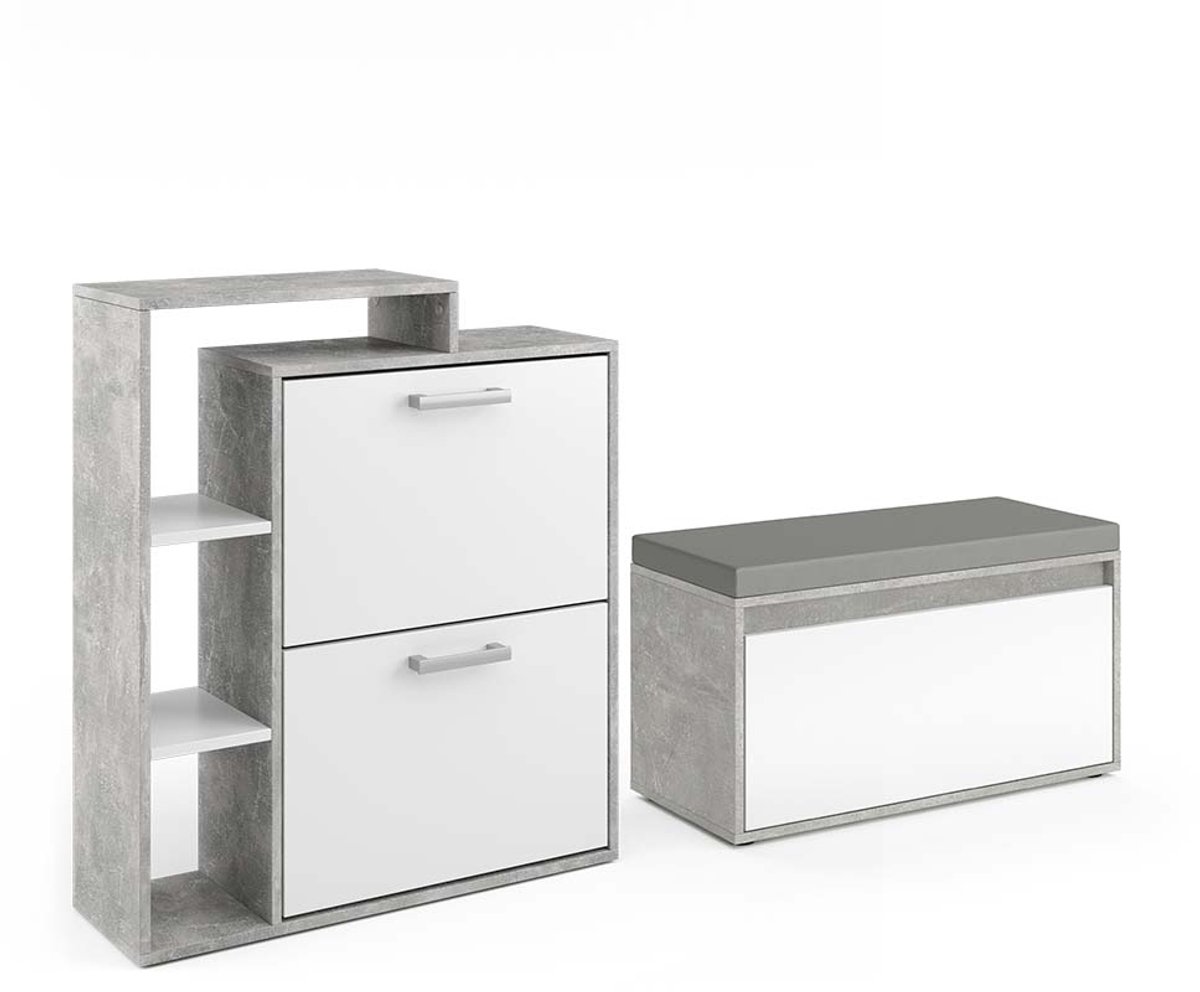 Vicco Orlando Schoenklaprek - 2 delen, met bank Beton (4066731381890)