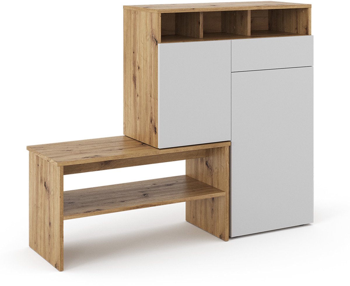 Vicco Selena Schoenenkast - 124.5 x 102 cm Bruin (4066731228812)