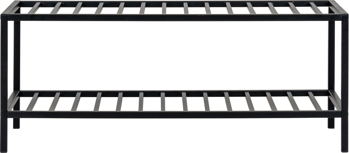 Vita Schoenenrek - Zwart Stalen Frame, 2 Planken. - House Nordic - Schoenenrek - Zwart - Staal (5713917021574)