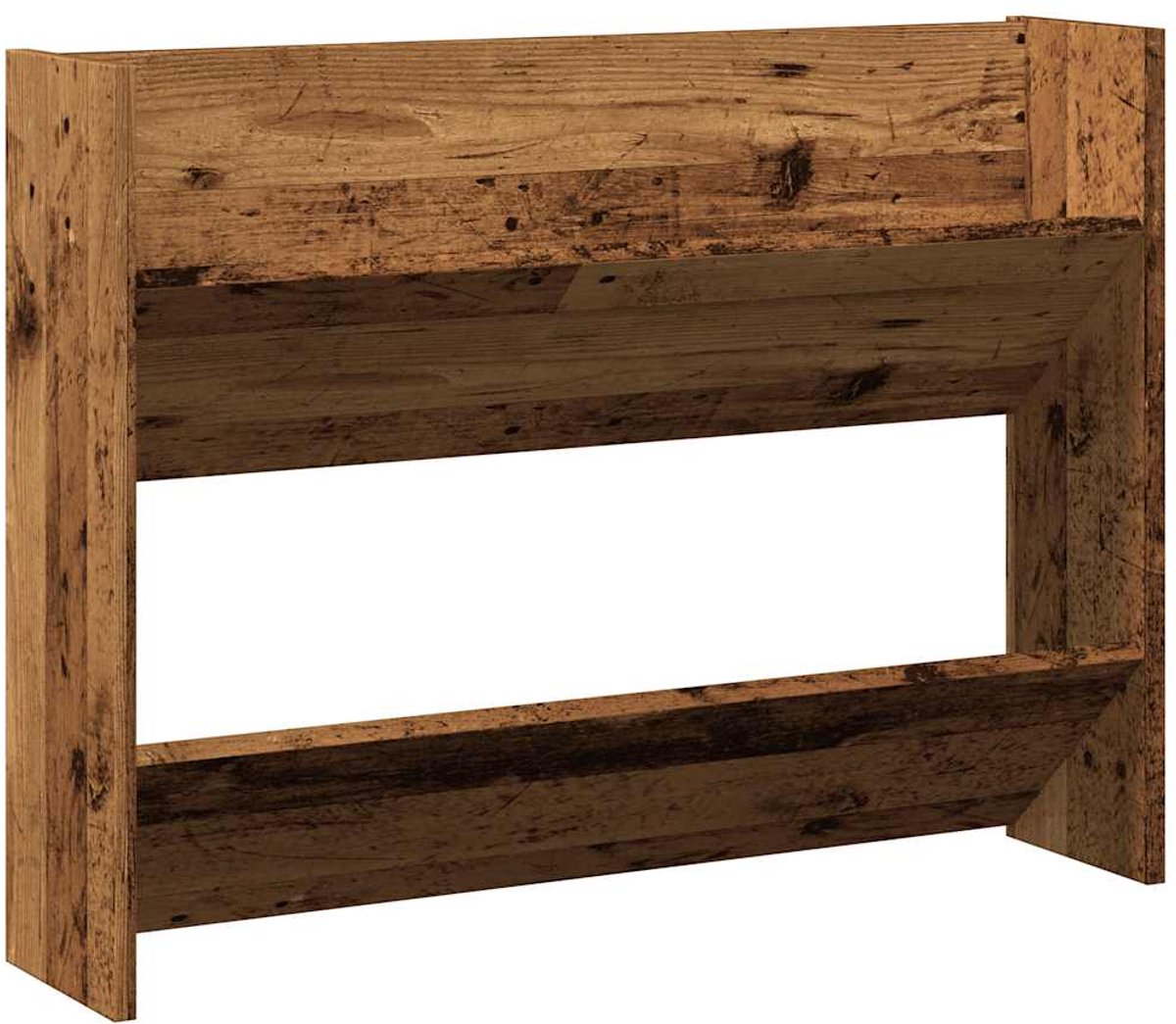 Wandschoenenkast | Schoenenrek 80x18x60 cm bewerkt hout oud houtkleurig (6932537461747)