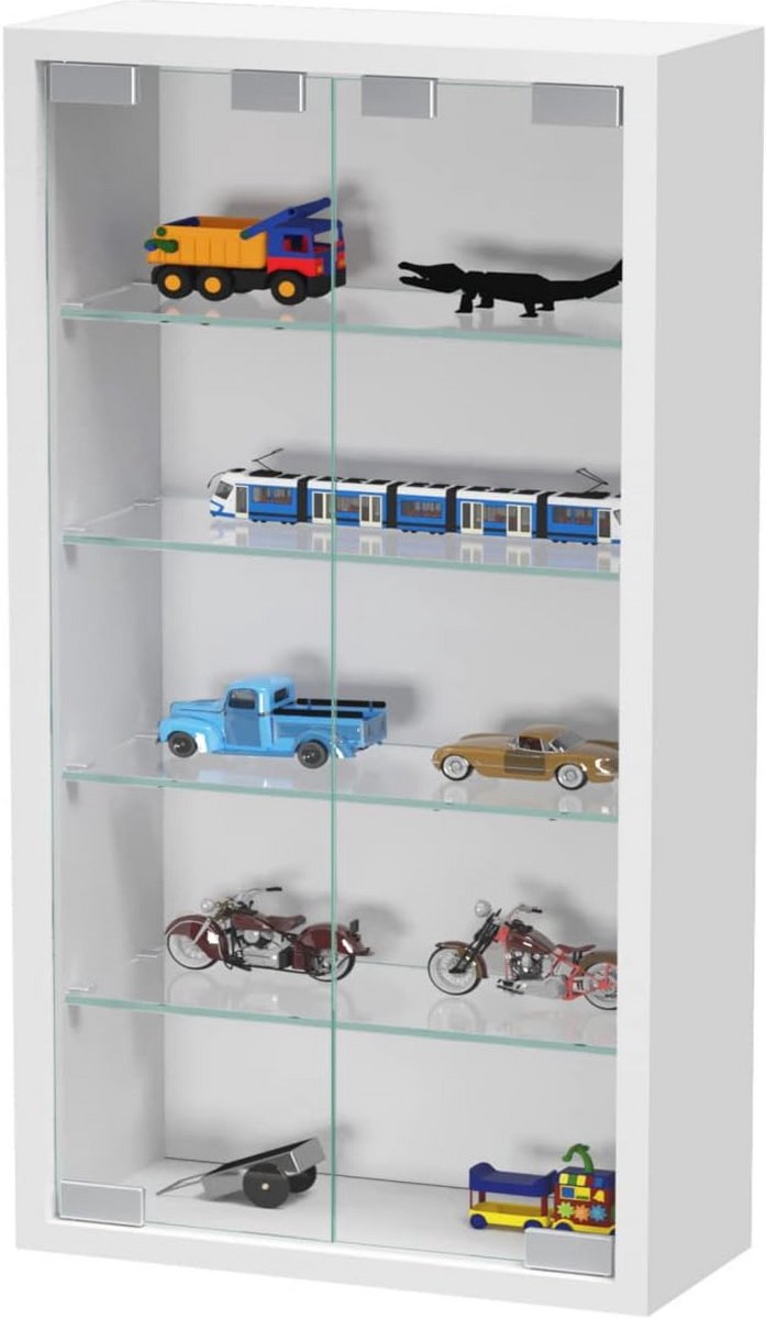 Wandvitrine of Staande Vitrinekast met Glazen Deuren - 30x60x13 cm - Collectie Presenteren (9101060648384)