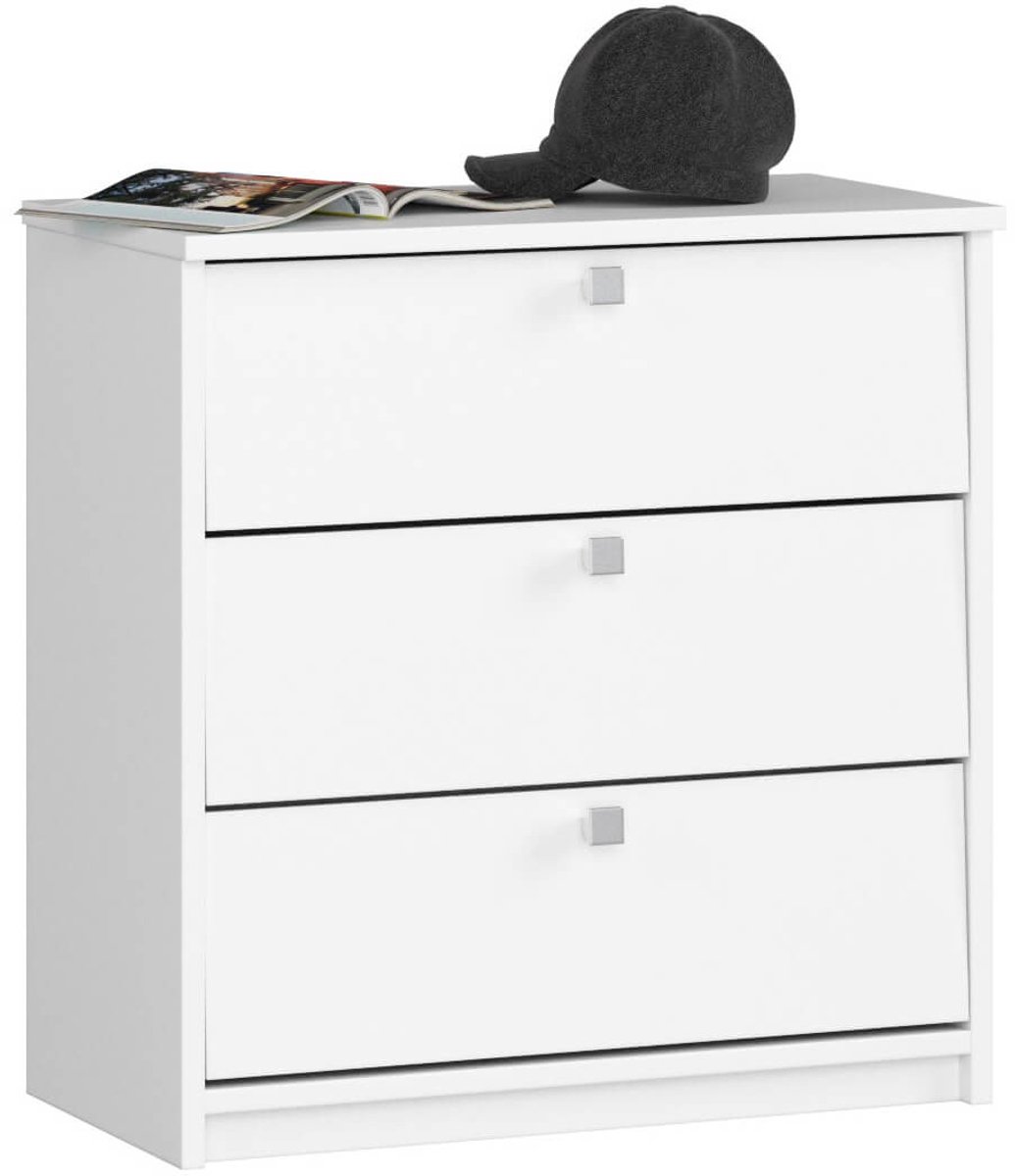 Witte Schoenkast MINI met 3 Kanteldeuren - 60 cm (5901738166776)