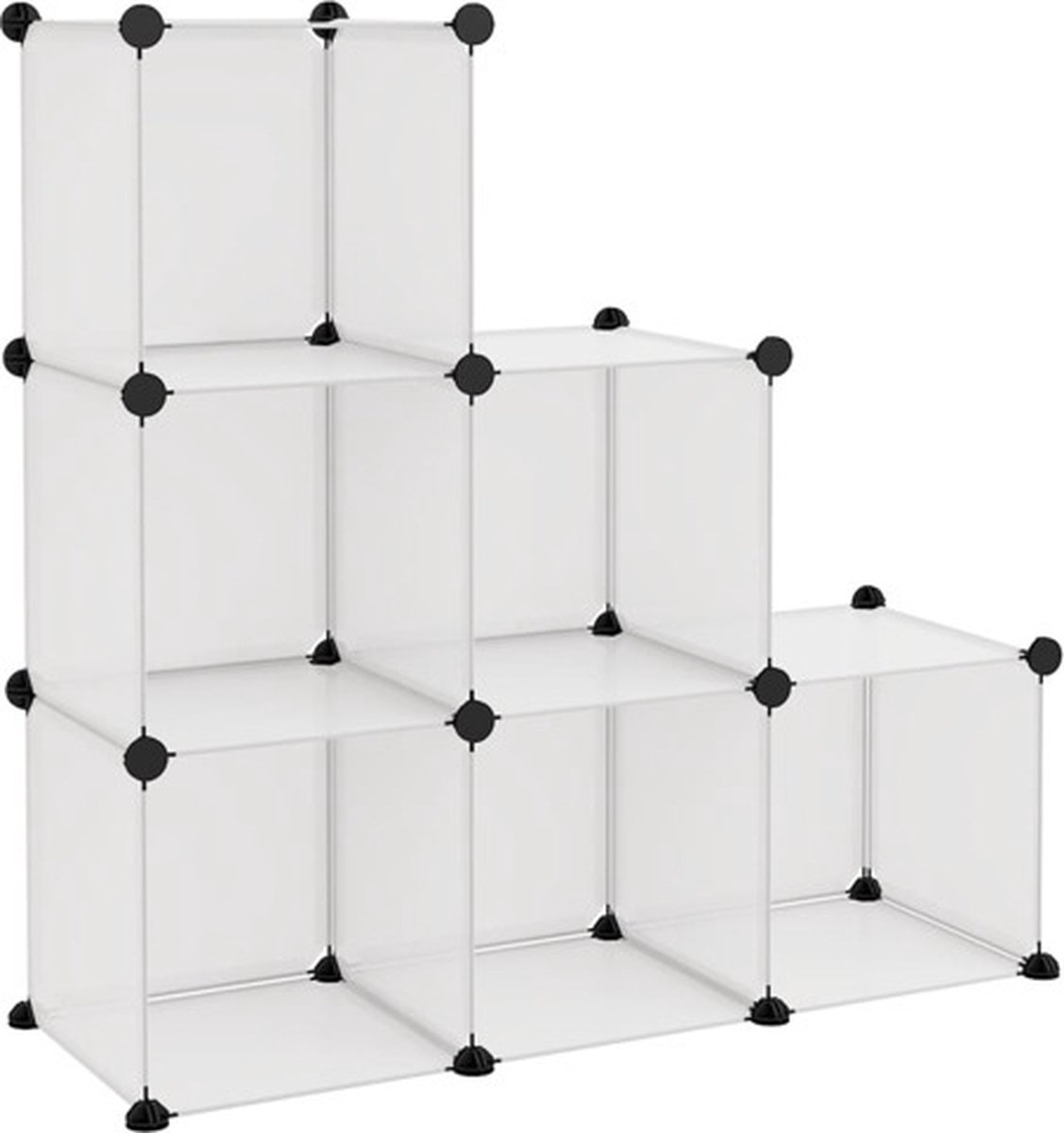 vidaXL - Opbergmeubel - met - 6 - vakken - polypropeen - transparant (8720286849552)