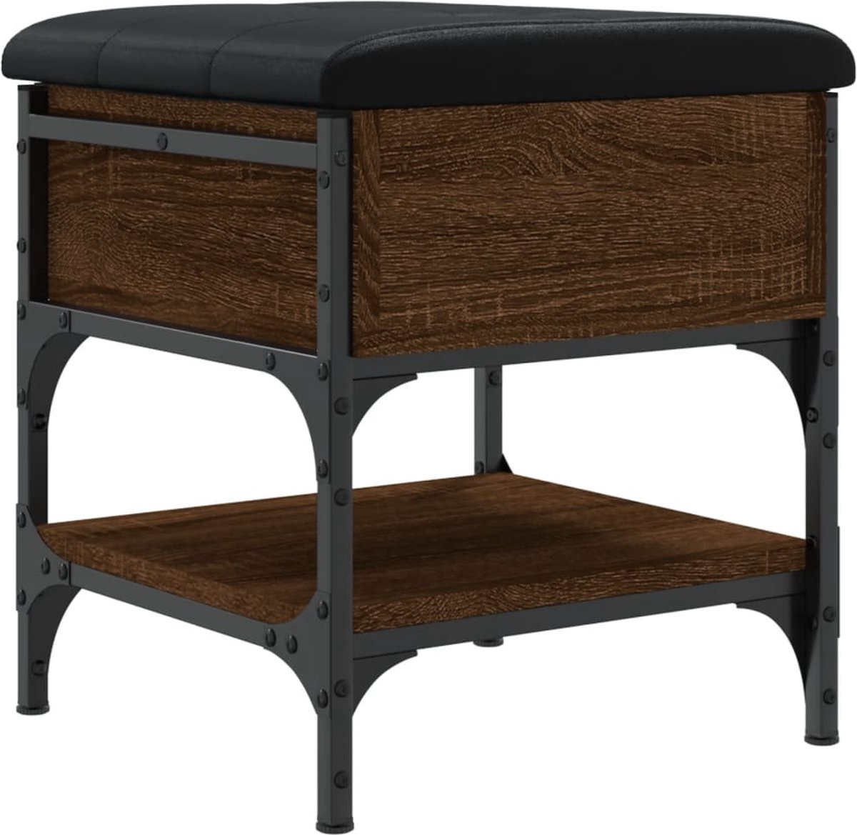 vidaXL Schoenenbank Bruin Eiken 42x42x45 cm Schoenenbankje - Schoenenbankjes - Halbankje - Opbergbankje (8139954525269)