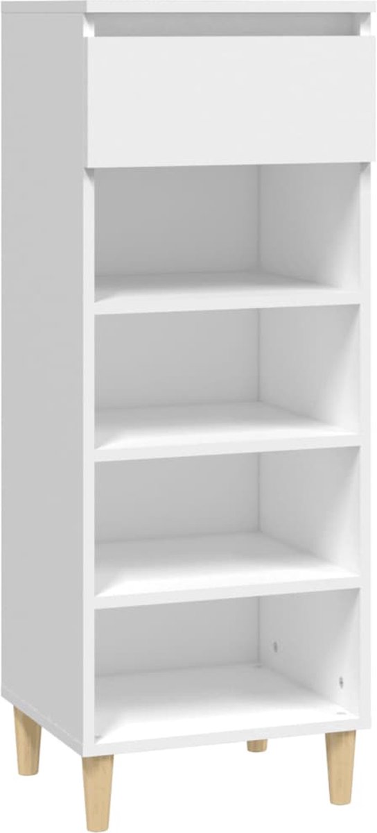 vidaXL - Schoenenkast - 40x36x105 - cm - bewerkt - hout - wit (8720287224600)