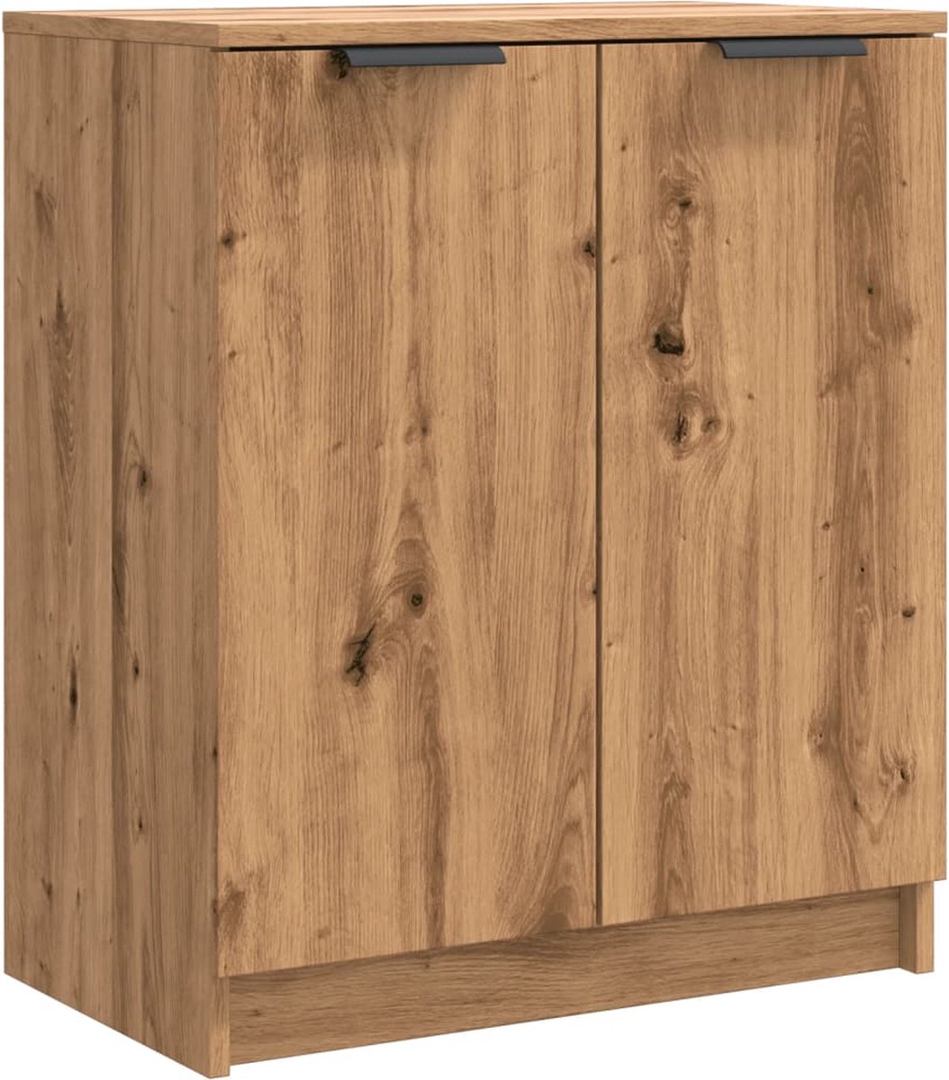 vidaXL - Schoenenkast - 59x35x70 - cm - bewerkt - hout - artisanaal - eikenkleurig (8721158442796)