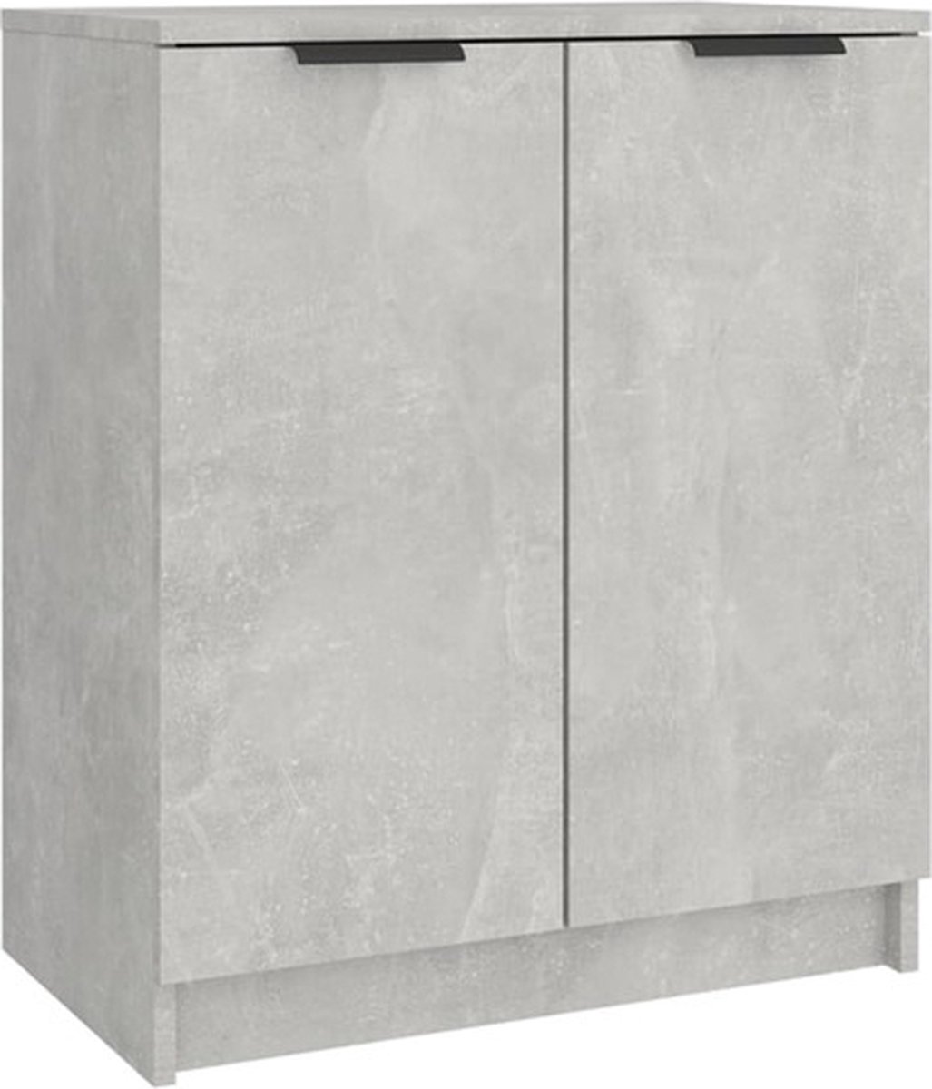 vidaXL - Schoenenkast - 59x35x70 - cm - bewerkt - hout - betongrijs (8720287079651)