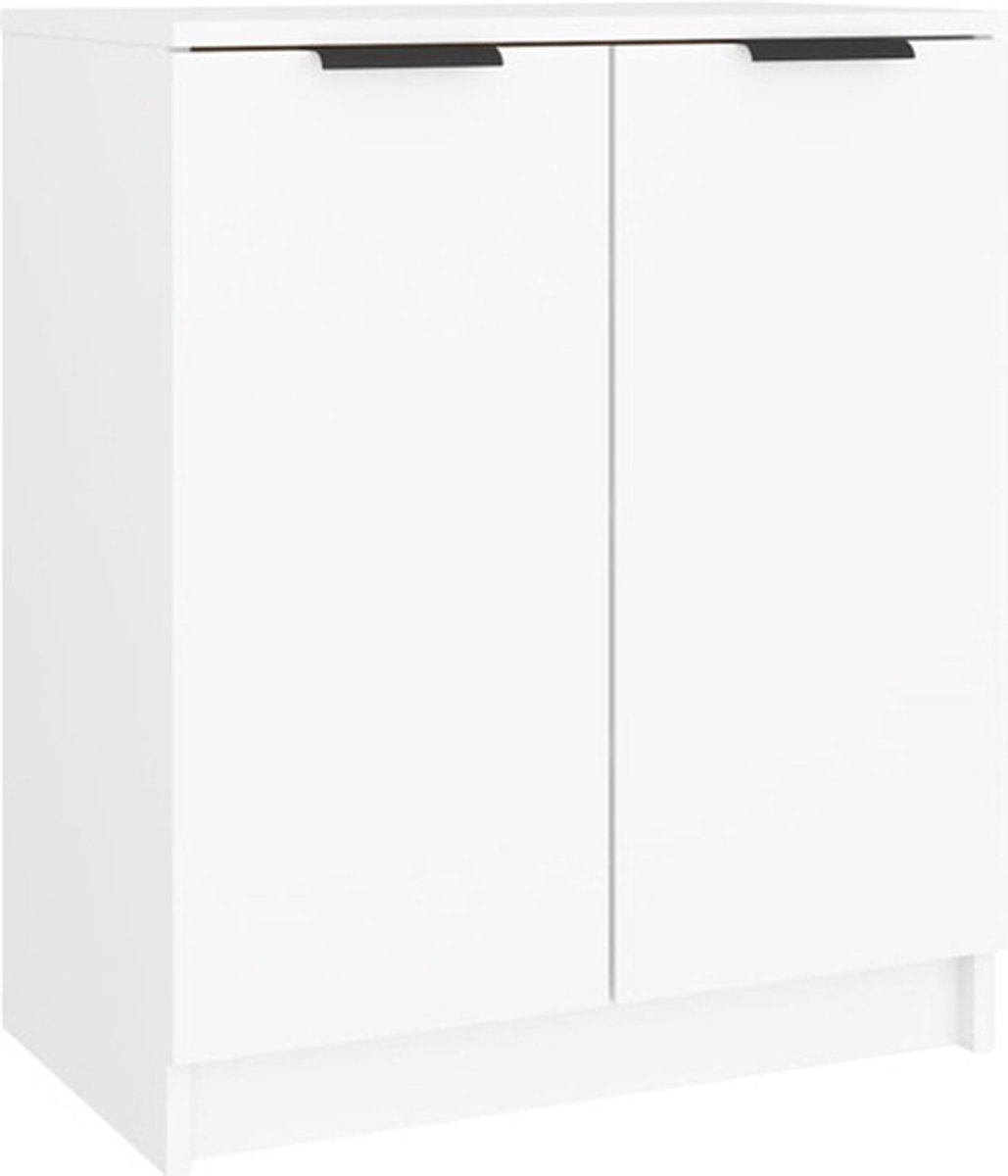 vidaXL - Schoenenkast - 59x35x70 - cm - bewerkt - hout - wit (8720287079620)