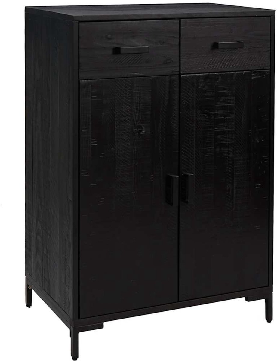 vidaXL - Schoenenkast - 75x40x110 - cm - massief - grenenhout - zwart (8720287202868)