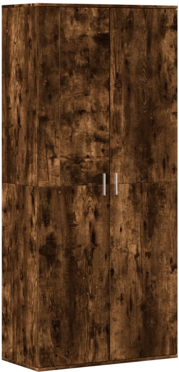 vidaXL - Schoenenkast - 80x39x178 - cm - bewerkt - hout - gerookt - eikenkleurig (8721102595585)