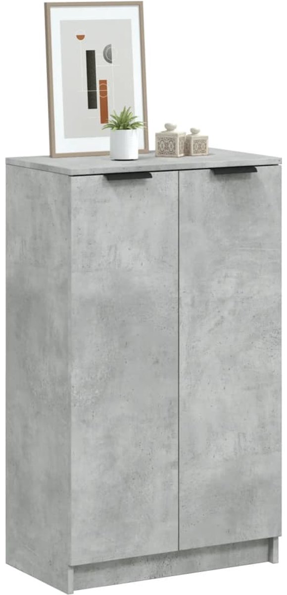 vidaXL Schoenenkast - Betongrijs - 59x35x100 cm Schoenenkast - Schoenen Rek - Schoenuitlegger - Bergruimte - Opslag (8721096801686)
