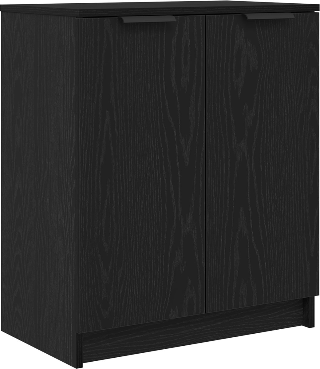 vidaXL - Schoenenkast - met - plank - Zwart - Eiken - 59 - x - 35 - x - 70 - cm - Bewerkt - hout (8721158725035)