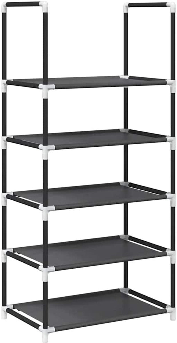 vidaXL - Schoenenrek - 5-laags - 44x28x94 - cm - nonwoven - stof - zwart (8721158510143)