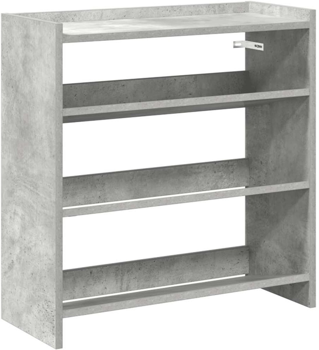 vidaXL - Schoenenrek - 60x25x62 - cm - bewerkt - hout - betongrijs (8721158649218)