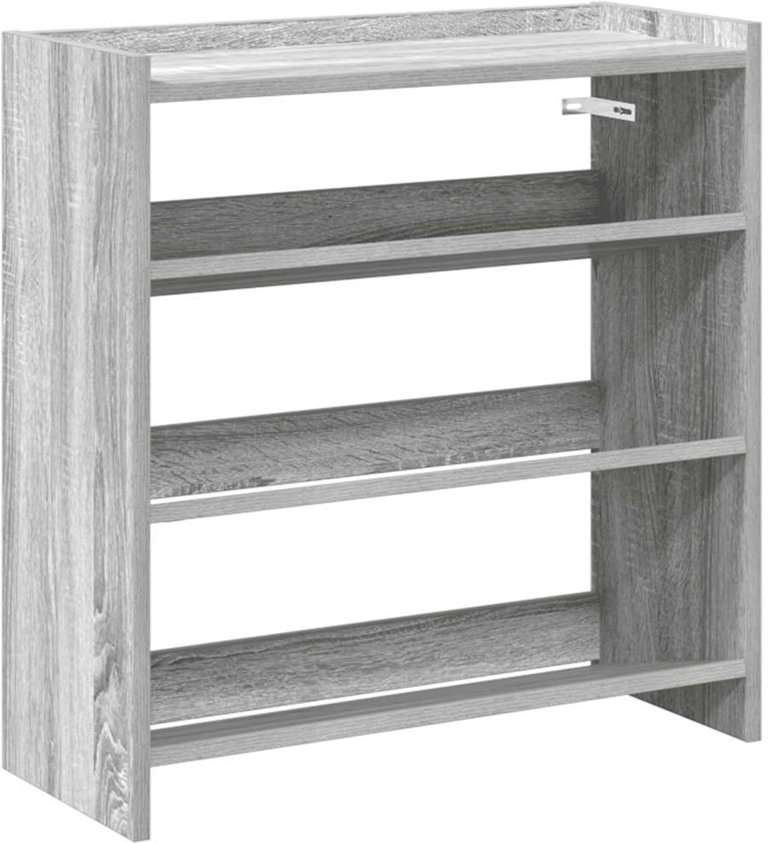 vidaXL - Schoenenrek - 60x25x62 - cm - bewerkt - hout - grijs - sonoma - eikenkleurig (8721158649232)