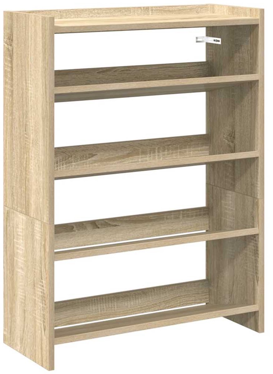 vidaXL - Schoenenrek - 60x25x81 - cm - bewerkt - hout - sonoma - eikenkleurig (8721158649119)