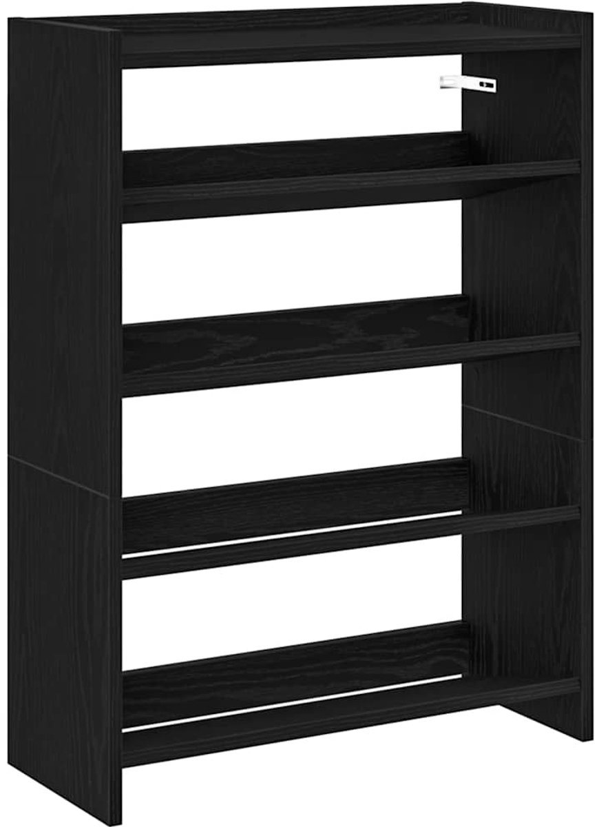 vidaXL - Schoenenrek - 60x25x81 - cm - bewerkt - hout - zwart (8721158649102)