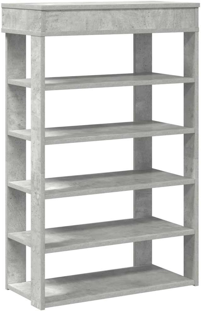 vidaXL - Schoenenrek - 60x30x98 - cm - bewerkt - hout - betongrijs (8721158649577)