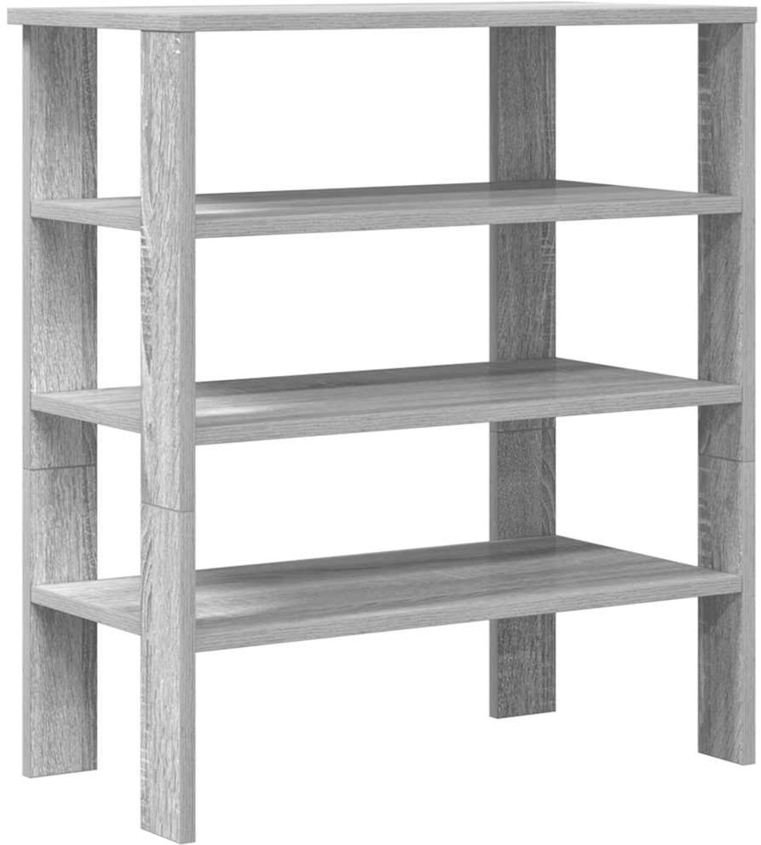 vidaXL - Schoenenrek - 61x32x70 - cm - bewerkt - hout - grijs - sonoma (8721158648785)