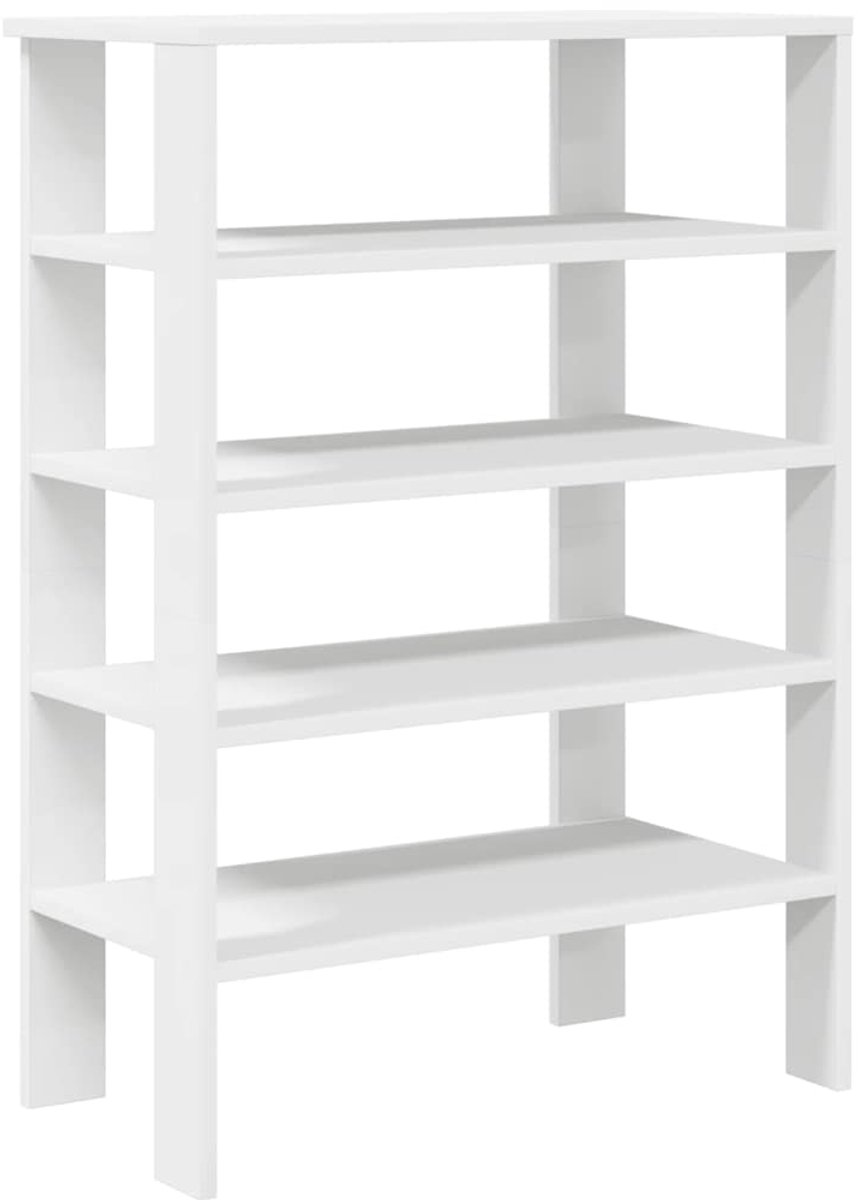 vidaXL - Schoenenrek - 61x32x87,5 - cm - bewerkt - hout - wit (8721158648822)
