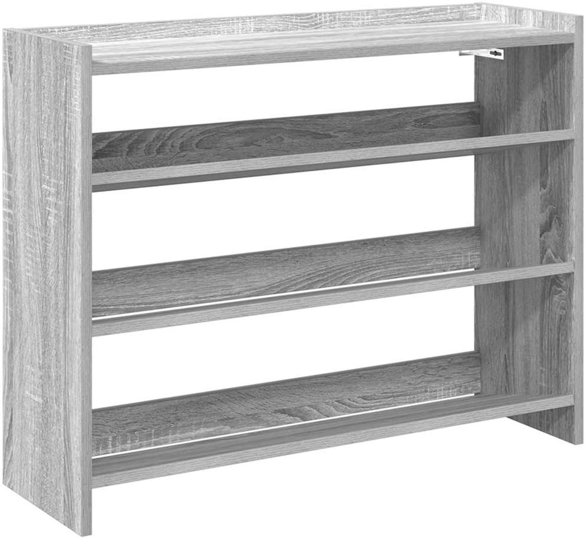vidaXL - Schoenenrek - 80x25x62 - cm - bewerkt - hout - grijs - sonoma - eikenkleur (8721158649508)