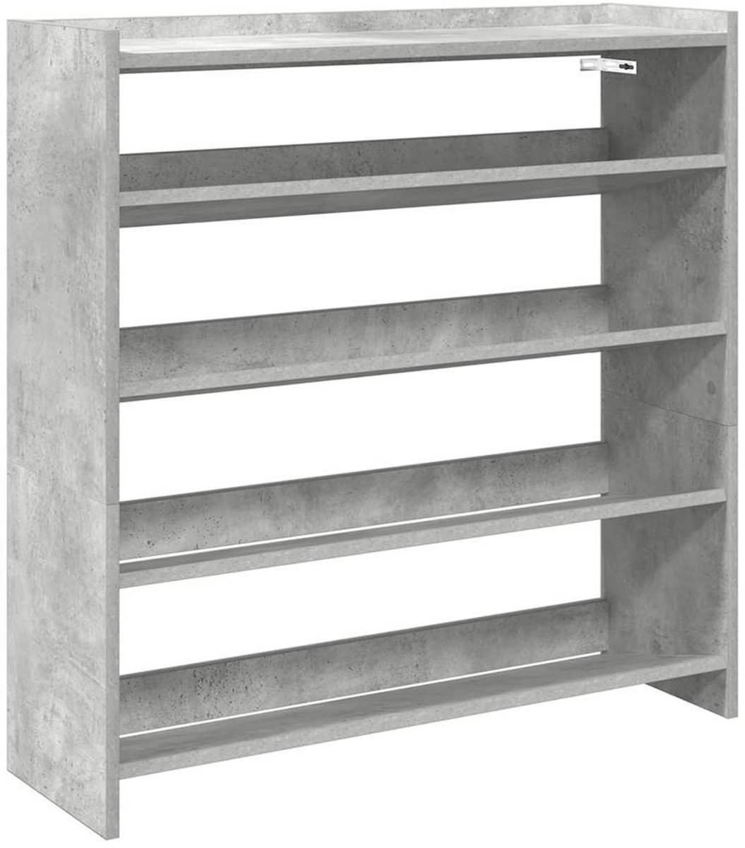 vidaXL - Schoenenrek - 80x25x81 - cm - bewerkt - hout - betongrijs (8721158649393)