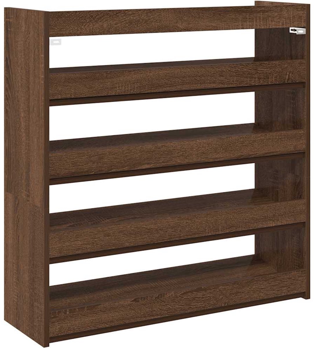 vidaXL - Schoenenrek - 80x25x81 - cm - bewerkt - hout - bruin - eikenkleur (8721158649423)