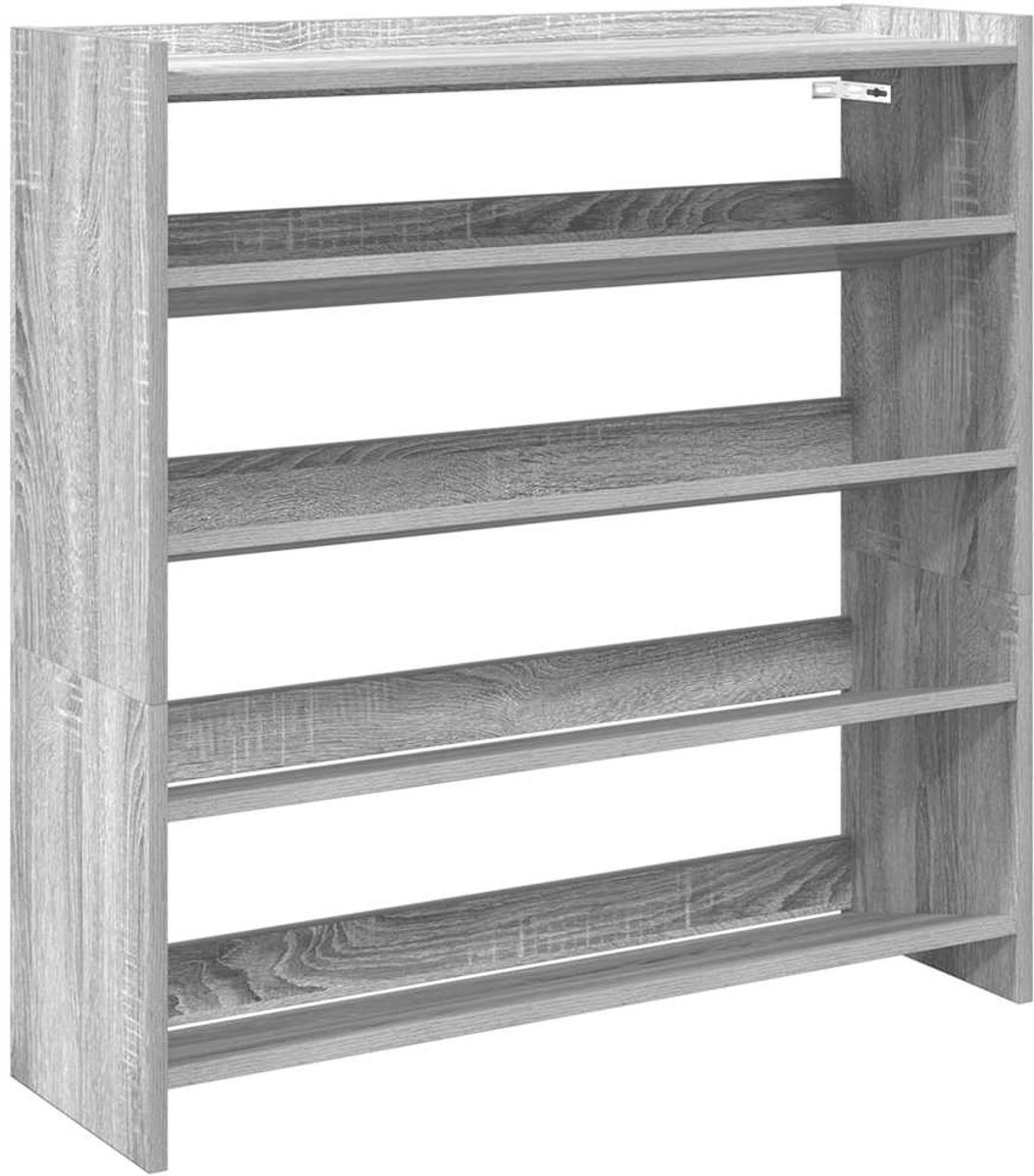 vidaXL - Schoenenrek - 80x25x81 - cm - bewerkt - hout - grijs - sonoma - eikenkleur (8721158649416)