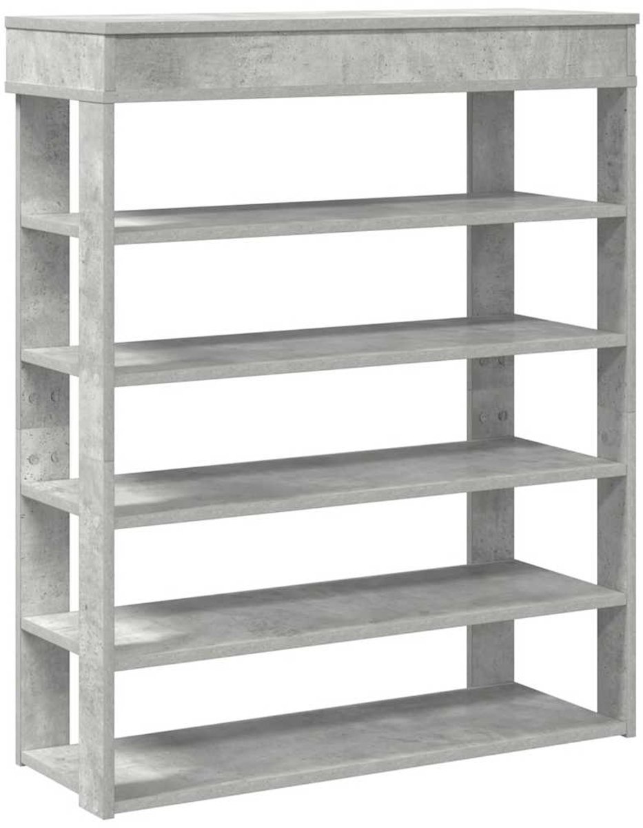 vidaXL - Schoenenrek - 80x30x98 - cm - bewerkt - hout - betongrijs (8721158649669)