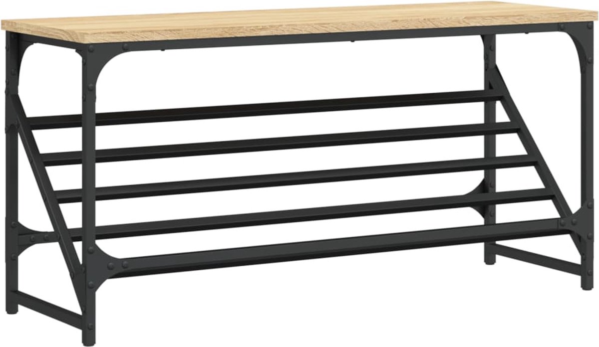 vidaXL - Schoenenrek - 90x30x45 - cm - bewerkt - hout - sonoma - eikenkleurig (8721012123915)