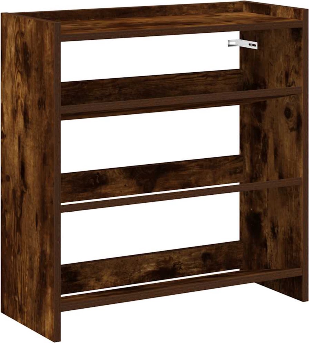 vidaXL Schoenenrek - Bewerkt Hout - Gerookt Eikenkleurig (8938233035327)