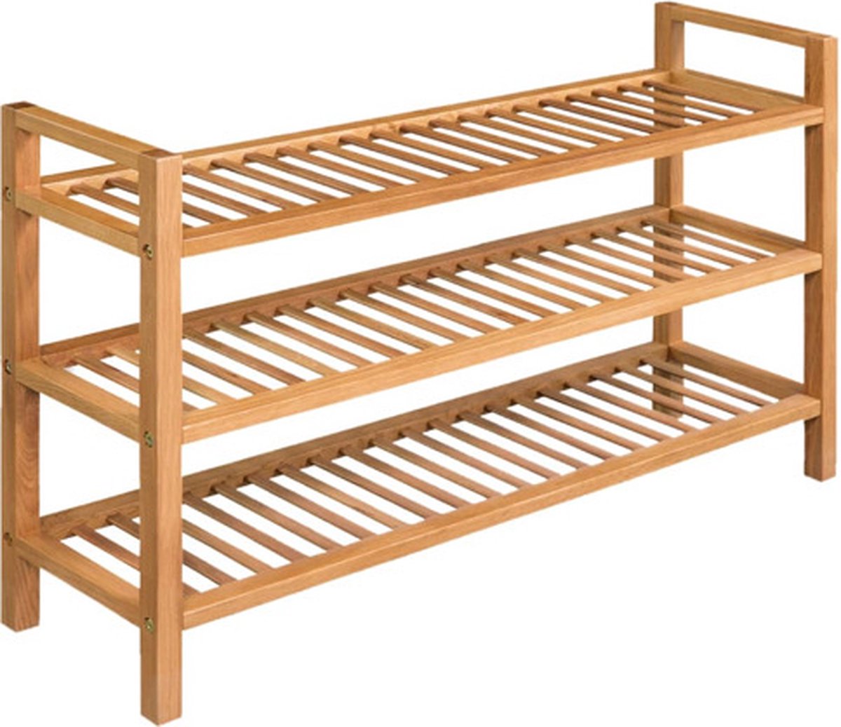 vidaXL - Schoenenrek - met - 3 - schappen - 100x27x60 - cm - massief - eikenhout (8718475530787)
