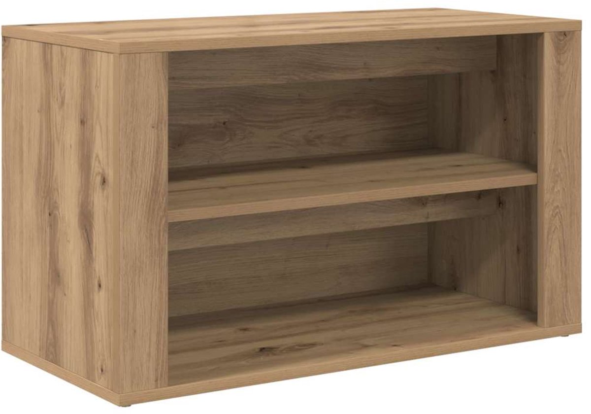 vidaXL - Schoenrek - artisanaal - eikenkleurig - 75 - x - 35 - x - 45 - cm - Bewerkt - hout (8721288907448)