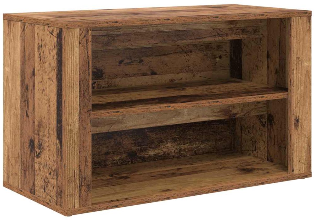 vidaXL - Schoenrek - met - plank - Oud - hout - 75 - x - 35 - x - 45 - cm - Bewerkt - hout (8721288907431)